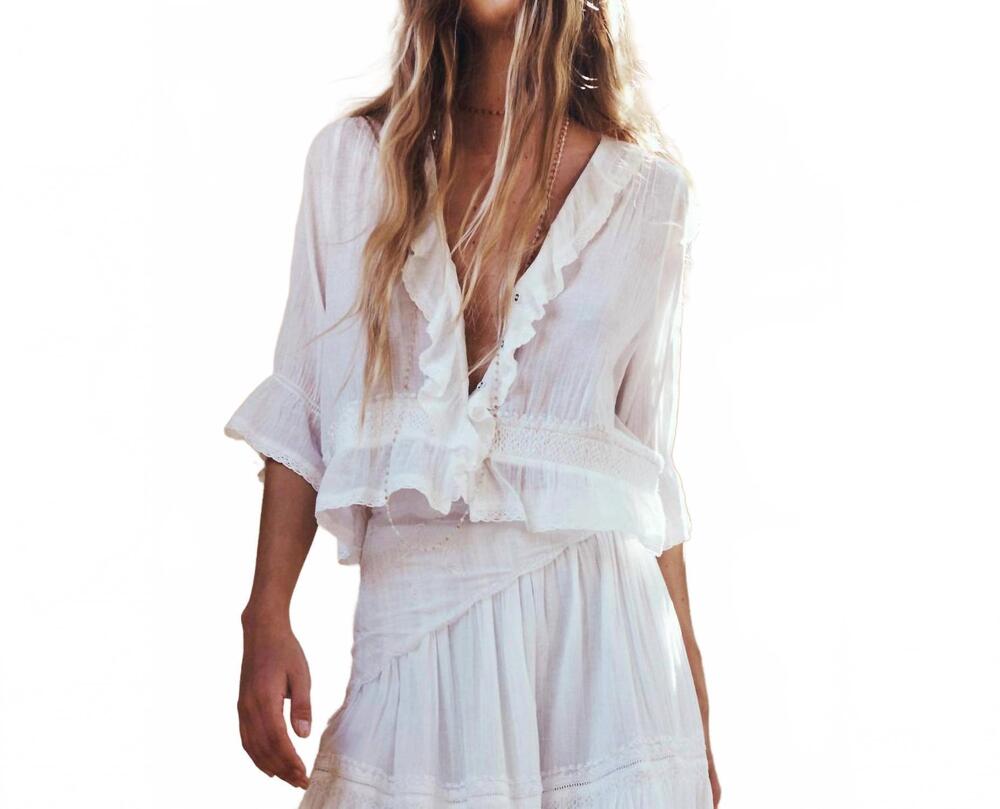 NEW SPELL prairie blouse in whisper white